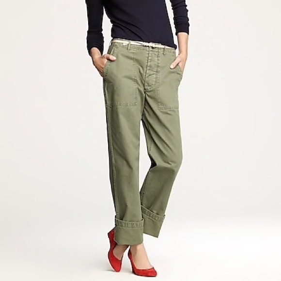 J. Crew Pants - NWT J. Crew women’s Foundry herring olive green utility pants, size 14
